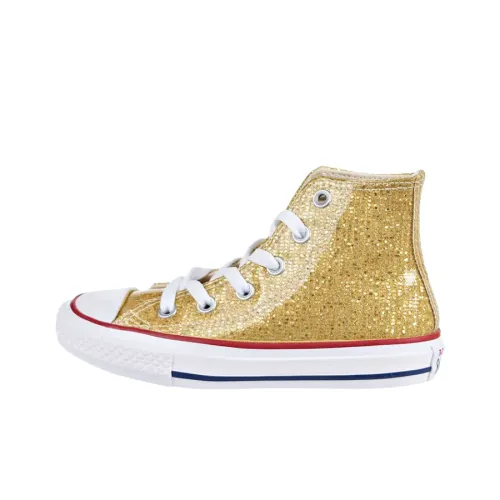 Converse Chuck Taylor All Star Износостойкие Высокие Кеды для Детей Скейтбординг Золотые Подростки