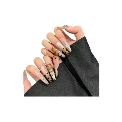 Fanze Французская элегантность премиум кокетливая длина MID ноготь-ложь заостренный тип стиль Maillard цвет градиентный мерцающий 40 мм