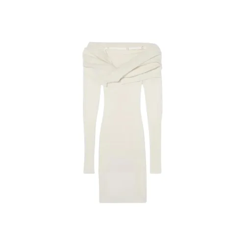Jacquemus Экрю Женские Длинные Платья с Рукавами