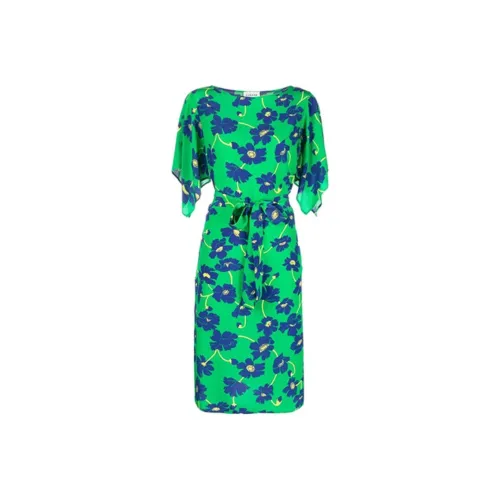 PAROSH Green Женские Короткие Платья с Рукавами