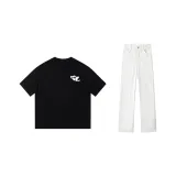 Комплект одежды (059 Черная футболка + Белые штаны)