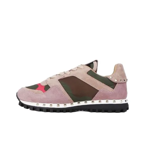 Valentino Rockstud Low Топ Повседневная обувь Женская Розовая