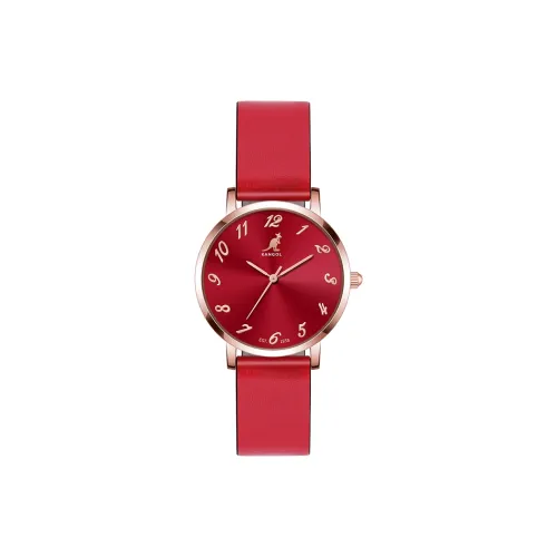 KANGOL Наручные часы Кварцевый механизм Ремешок Ремешок Красный Циферблат часов Женские часы