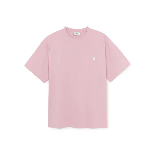 Mlb Base Logo New York Yankees Basic Collection SS25 T-Shirt Унисекс Фотиния Серый Розовый