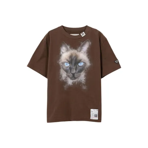Maison Mihara Yasuhiro Коричневые Женские Т-рубашки