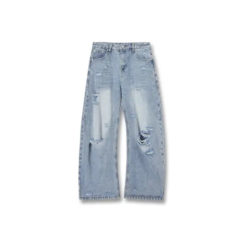 ACE VESTITI Светло-синие унисекс джинсы