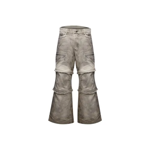 UNA RETA Серые Унисекс Джинсы