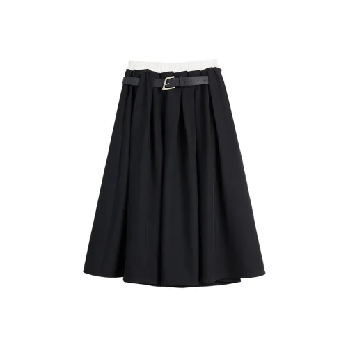 Elle Темно-синий Женские Повседневные Длинные Юбки