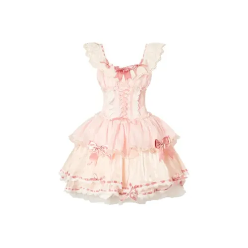 MISTVB Розовое Женское Лолита Платье