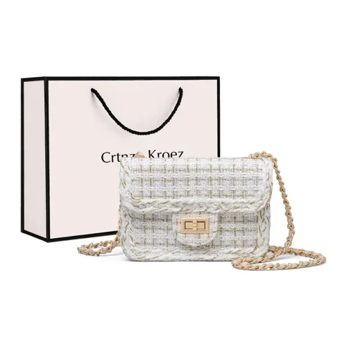 Crtnzo Kroez Ткань Сумка через плечо Сумка на плечо Стандартная Женская Белая