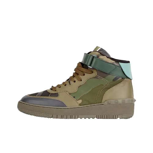 Valentino Rockstud Высокий Топ Повседневная Обувь Мужская Зеленая