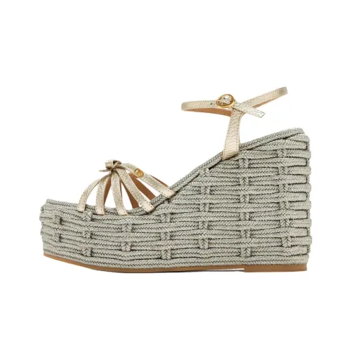 Valentino Garavani Vlogo Signature One Strap Sandals 12cm Women's Gold