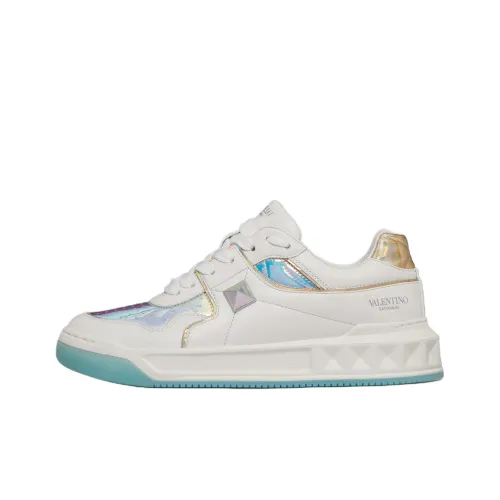 Valentino One Stud Low Топ Стильные Скейтбординги Женские Белые