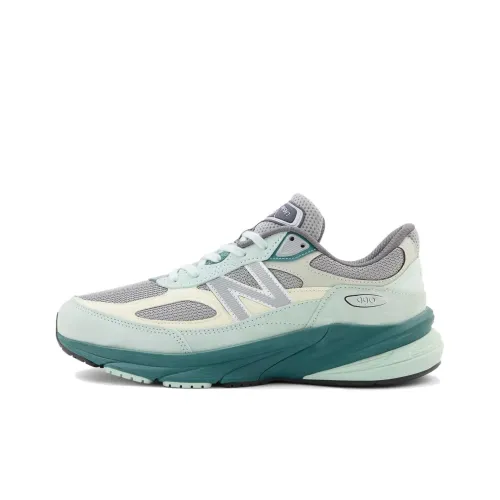 New Balance NB 990 V6 Устойчивый к истиранию Низкий Топ Повседневная Беговая Обувь Унисекс Серый Зеленый