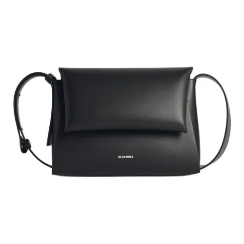JIL SANDER Кожа Курьерская Сумка Плечевая Сумка Маленькая Женская Черная