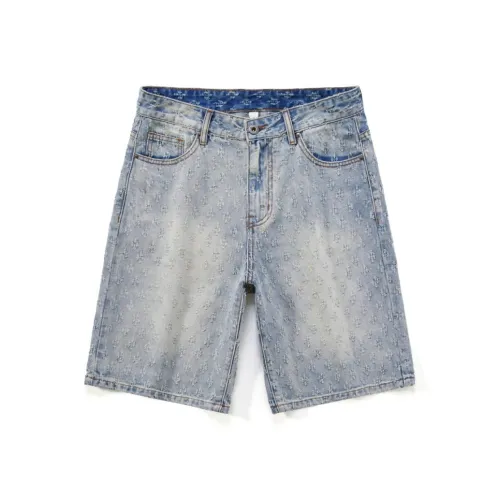 NITENG Blue Men's Denim Shorts NITENG Синий Мужские Джинсовые Шорты