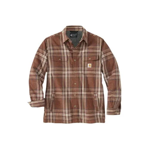 Carhartt Мужские рубашки красного и коричневого цвета