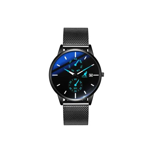 KANGOL Кварцевый механизм металлический ремешок часы для мужчин черный циферблат