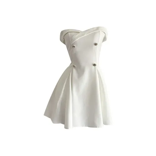 GEZITAI Белые Женские Платья без Рукавов