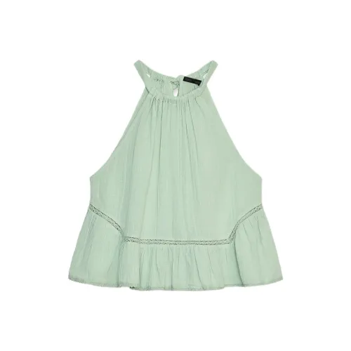 ZARA Озерный зеленый Женские майки