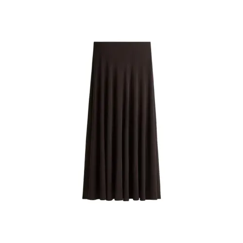 H&M Темно-кофейные женские повседневные длинные юбки