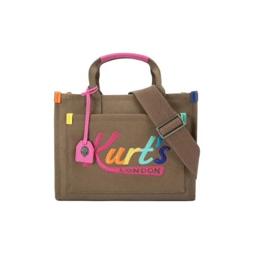 Kurt Geiger London Холст Тоут Сумка Сумка для покупок Сумка через плечо Сумка Женская Коричневая и Розовая