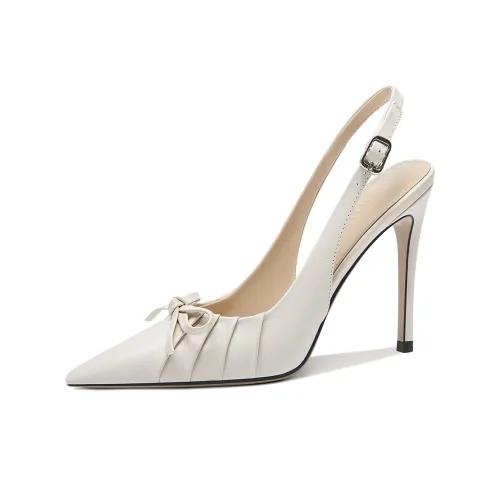 Lily Wei Лето Solstice Узкий каблук Высокие каблуки Женские Экрю