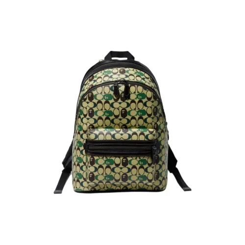 A BATHING APE COACH Коллаборация BAPE co-brand Коровья кожа Рюкзак Мужской Зеленый