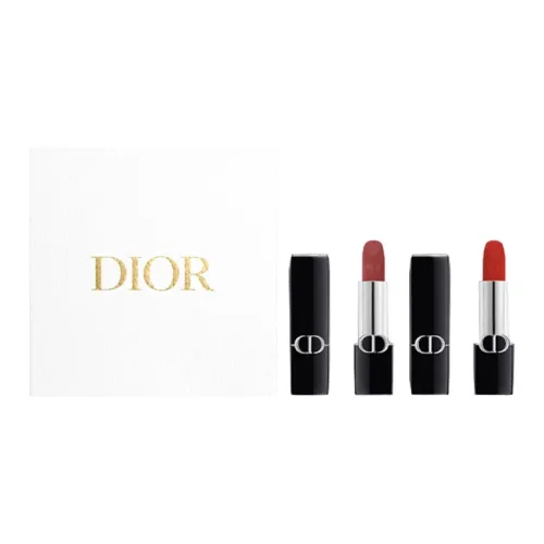 DIOR LancôME Blue Gold Звездная коробка Помады Велюр Легко смешивается Длинное удержание 3,5г*2 Подарок для девушки