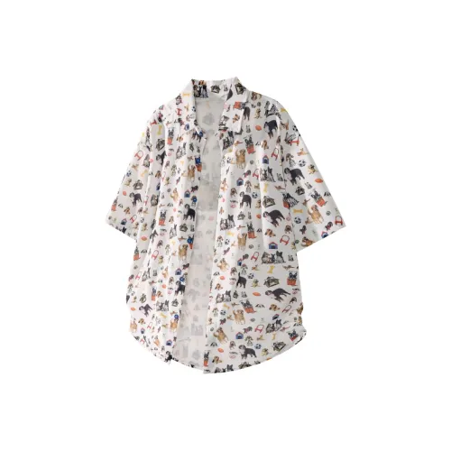 YICHEN Белый Щенок Унисекс Рубашки
