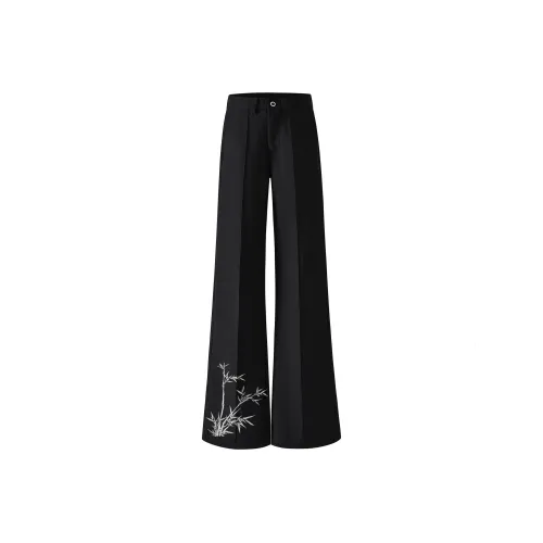 A02 Черные унисекс костюмные брюки