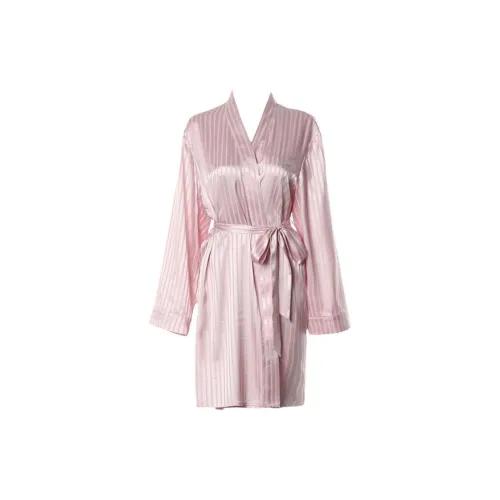 DPLAY SWEET Розовый цвет молочного коктейля Полосы Сон Робе Женские Банные халаты