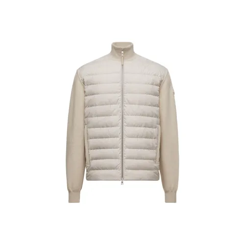 Moncler Padded Corduroy Collection Утепленный Шерсть Кашемир ZIP UP Кардиган Пуховик Мужской Белый