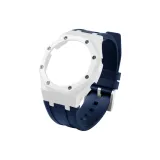 GA-2100 - Фарфоровый белый корпус + Глубокий синий ремешок