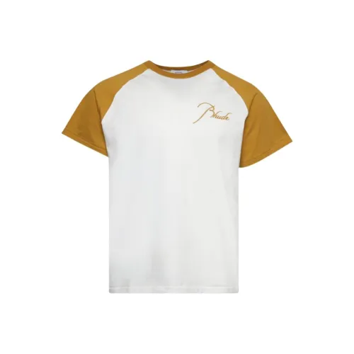 RHUDE Желтый/Белый Мужская T-Рубашка