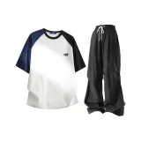 Темно-синий, синий, полосы + черный [брюки]