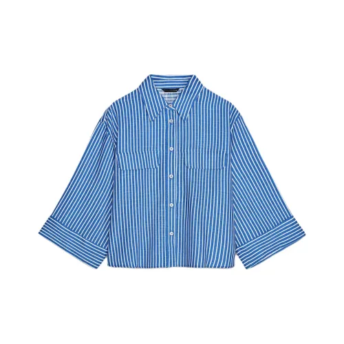 ZARA Синие / Белые Женские Рубашки