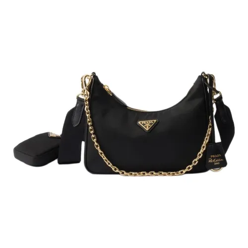 PRADA RE EditionRe Нейлон Хобо Сумка Сумка Мини Женская Черная