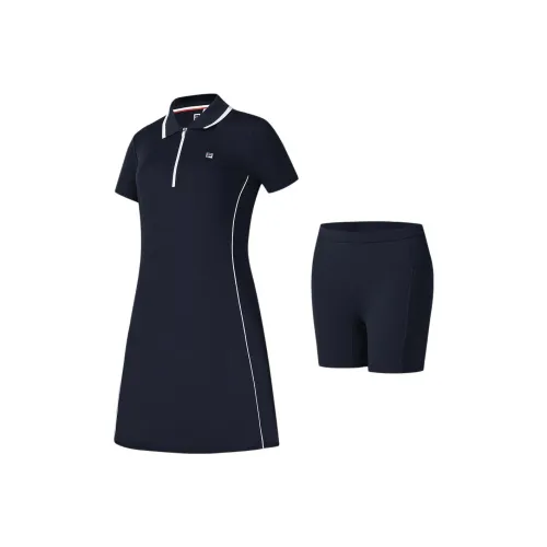 FILA Теннис Королевский синий Женские Короткие Платья с рукавами