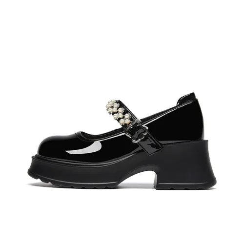 ST SAT Грубый каблук Туфли Мэри Джейн Женские