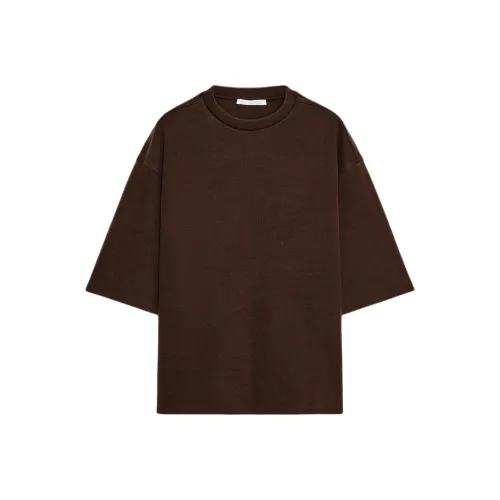 ZARA Темно-кофейные Женские Т-рубашки