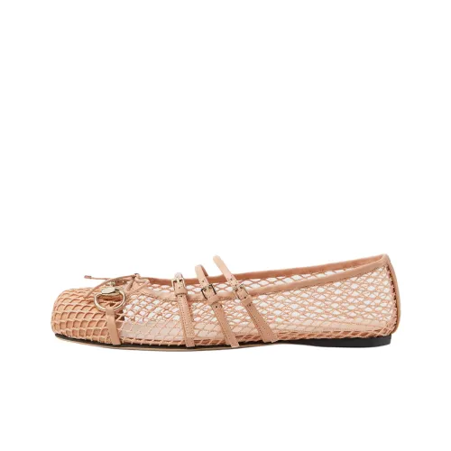 GUCCI Застежка Horsebit Планшет Мэри Джейн Женские Розовые