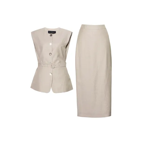 ROEYSHOUSE Бежевый хаки Женские Комплекты с юбкой