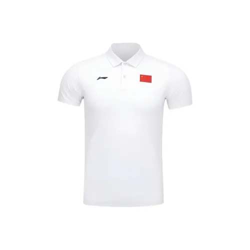 LINING Стандартный Белый Мужская Поло