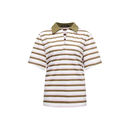 Rarely Alike Светло-розовый/Хаки Женские Т-рубашки