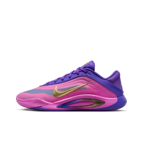Nike A'One Детские баскетбольные кроссовки Low Топ Intense Фиолетовый/Металл Золотой/Ультра Фиолетовый/Ультра Красный Школьный возраст