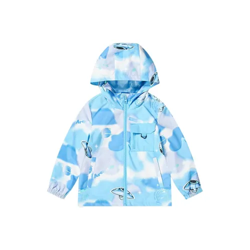 QIAODAN Ветровка Ice FOUNTAIN Blue Full С принтом Детский