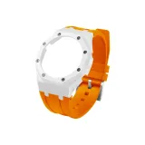 GA-2100 - Фарфоровый белый корпус + Оранжевый ремешок