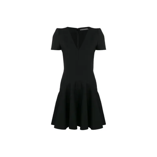 Alexander McQueen Black Женские Короткие Платья с Рукавами