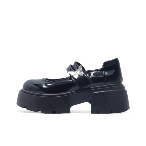 Be Good Платформа Туфли Мэри Джейн 5 см Женские Глянцевый Черный